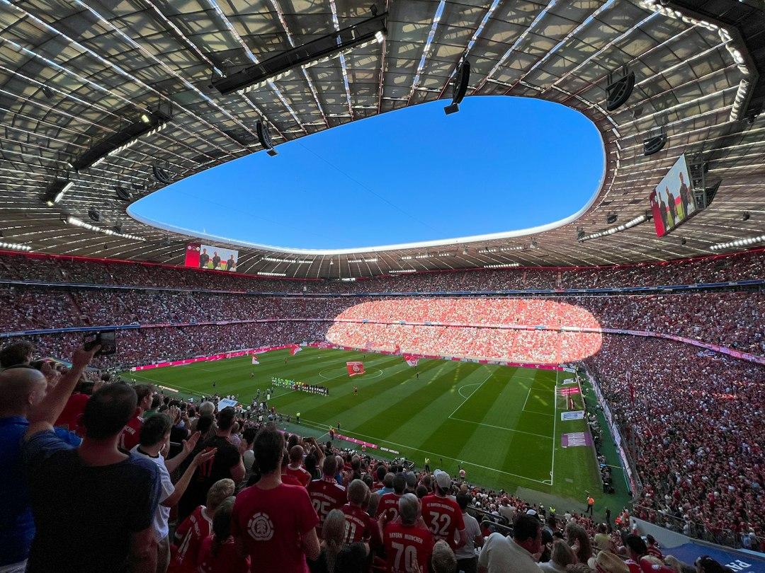 A packed football stadium on matchday