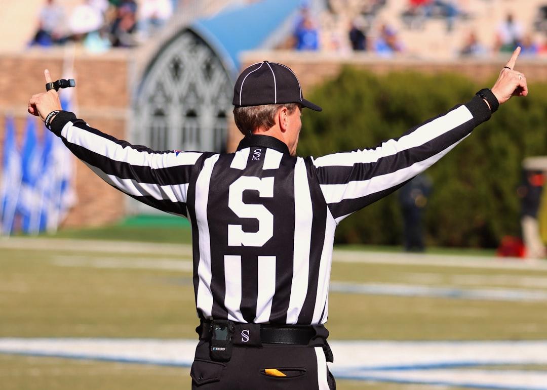 A referee officiating on the field