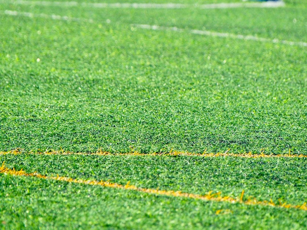 A green football pitch viewed from above