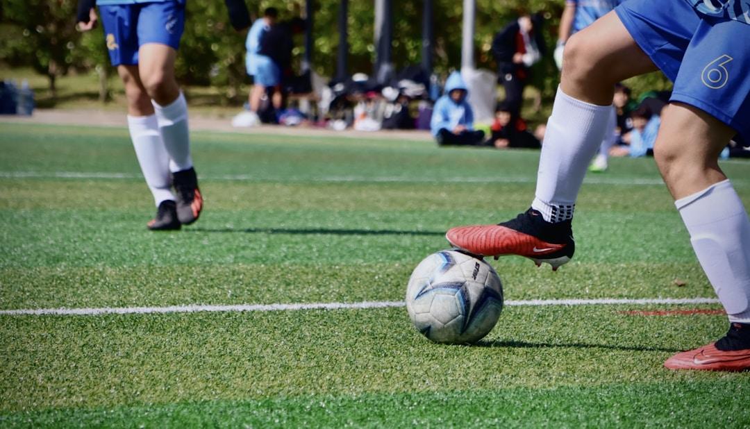 A player preparing to take a free kick