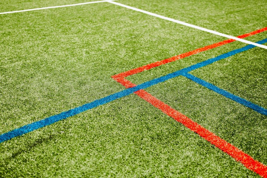 A green football pitch seen from above