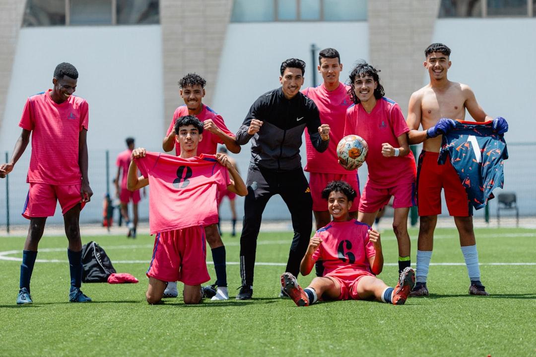 Young footballers playing on a training pitch