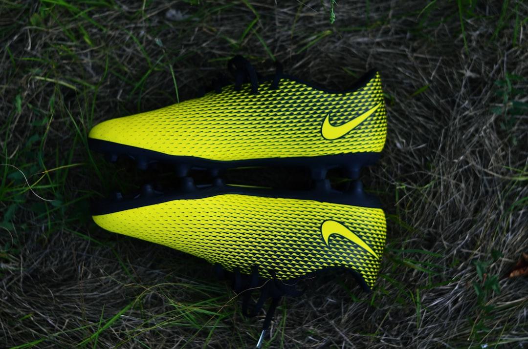 Pair of soccer boots and socks ready for a match