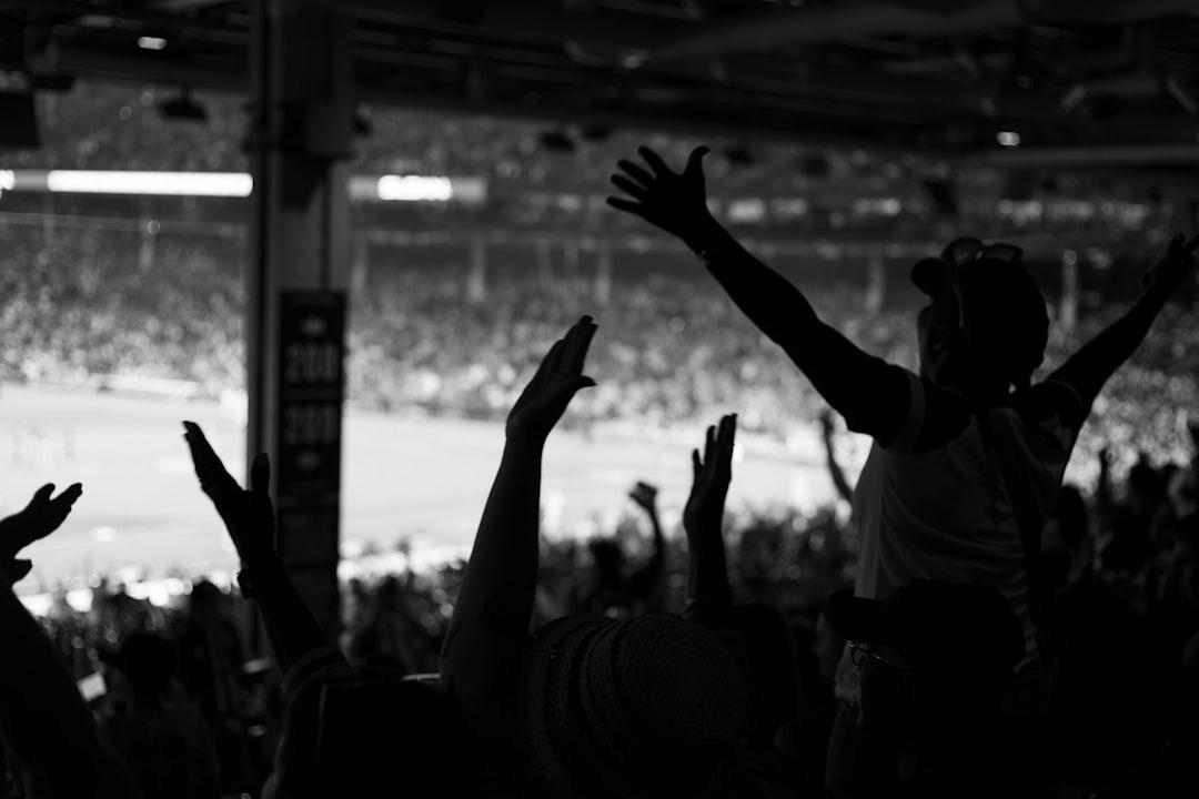 A crowd of people at a sporting event
